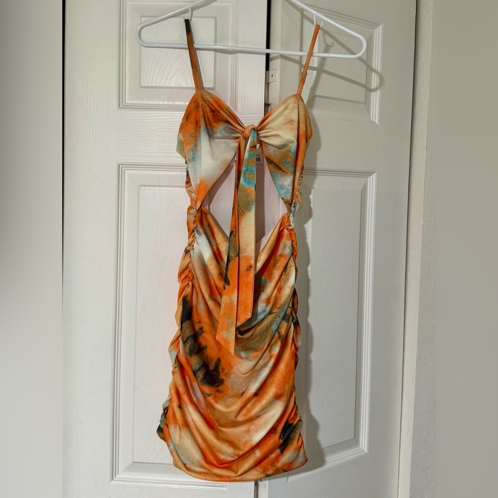 Tiger Mist Multicolor Tie-Dye Cut Out Dress